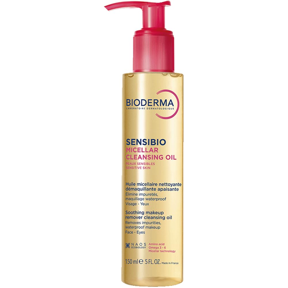 Photo 1 of Bioderma Sensibio Micellar Cleansing Oil, 1st Ecobiological Micellar Formula Gentle Face Cleanser That Deeply Cleanses, Soothes & Nourishes Skin with Oil-to-Milk Texture, Fragrance-Free, 5 Fl Oz