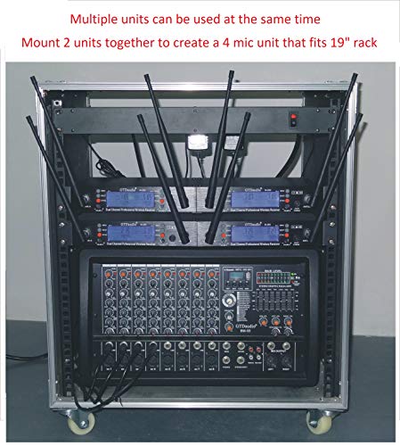 GTD Audio 2x100 Adjustable Frequency Channels UHF Wireless Hand-held Microphone DJ Karaoke Mic System 260H (Hand held mics)