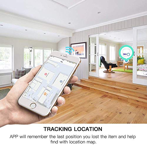 Key Finder with App for Phones- Evershop Smart Tracker Bluetooth Item Finder Car Key GPS Locator Alarm Reminder for Phone, Pets, Keychain, Wallet,Luggage (White and White)