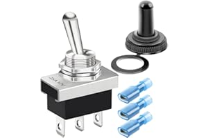 Gebildet Metal ON/Off/ON Toggle Switch 25A 12VDC/15A 24VDC/10A 250VAC/ 15A 125VAC SPDT 3Pin 3 Position Rocker Switch with Wat