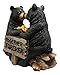 Ebros Romantic Black Bear Couple Kissing by Wooden Log Statue 7