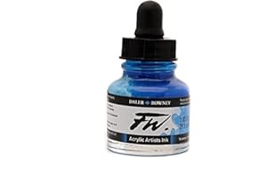Daler Rowney FW Artists Acrylic Ink 29.5 ML Pot - Process Cyan