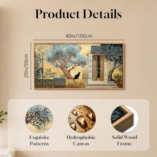 SERIMINO Modern Living Room Decoration Paintings, Large Decorative Canvas, Vintage Decorative Sheets, Landscape Paintings Artistic Bedrooms, Hallways, Dining Room Room 50 x 100 cm | Patio Tonos Dorados, Lona Mate, Impresión Hd, Instalación Sencilla, Multi Espacios