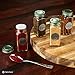 SpiceLuxe Premium Spice Jar Set -12 Square Glass 4 oz Spice Bottles, 72 Deluxe Labels, 12 Shaker Tops, Organic Green Steel Caps and No Clog Wide Spice Funnel