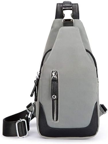 Amazon メンズバッグ ナイロンビジネス胸スリングバッグファッション多機能レジャートラベルバッグ レザーバッグ Color Gray Size S トートバッグ