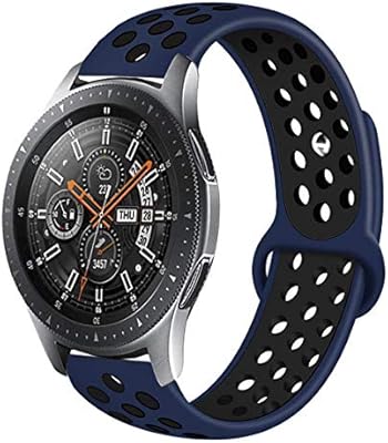 Compatible Samsung Gear S3 Frontier Samsung Galaxy Watch 46mm Bands 22mm Silicone Breathable Replacement Strap Quick Release Pin For Gear S3 Frontier Smart Watch Midnight Blue Black Amazon Sg Electronics