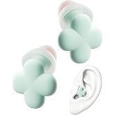 QubitPulse Bloom Ear Plugs for Small Ear Canals Women Comfortable Earplugs | 23dB Medium Noise Cancelling Stylish Ear Plugs with Soft Patented Qufits Ear Tips, for Sleeping, Travel, Study, Focus -Mint