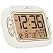 MARATHON CL030051WH Atomic Alarm Clock with Auto Back Light Feature, Temperature and Date. Easy Set Buttons on Case Front. Color-White