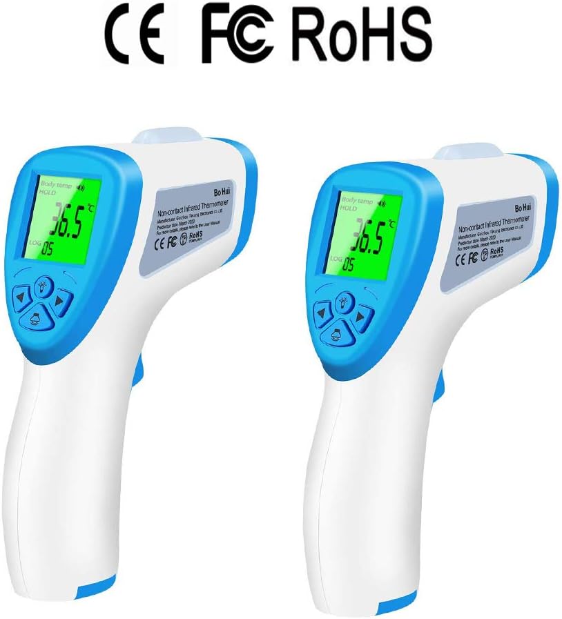Forehead Thermometer 2 Pack Digital Medical Infrared Forehead Thermometer, Non-Contact Thermometer with Accurate Instant Readings for Infant Child Adult