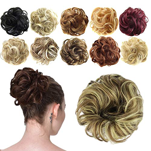 FESHFEN Synthetic Hair Bun Extensions Messy Hair Scrunchies Hair Pieces for Women Hair Donut Updo Ponytail