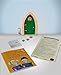 The Irish Fairy Door Company - Green Arched Door - Includes Magic Key in a Bottle, 3 Stepping Stones, Fairy Lease Agreement, Notepad, and Fairy Welcome Guide