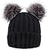 Arctic Paw Women's Black Beanie for Winter Chunky Knit Pompom Ski Snowboard Beanie Hat