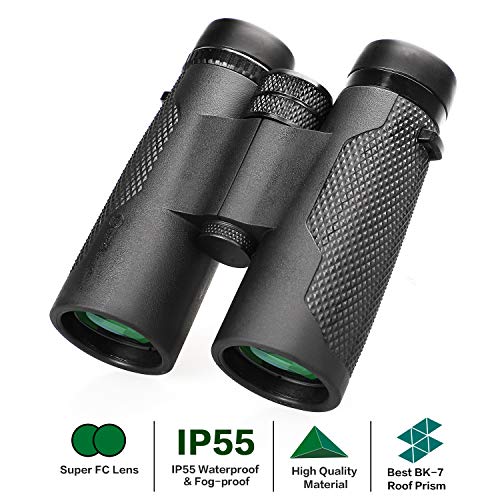 Bresser Travel Pro 10x42mm Binocular, Professional Compact Binos with Low Light Night Vision Perfect for Bird Watching Hunting Hiking Sport Theater and Concerts