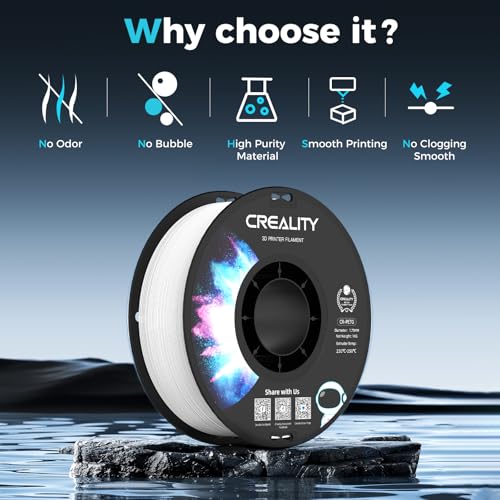 Creality PETG 3D Printer Filament 1.75 - Excellent Tenacity, High Precision, Dimensional Accuracy +/- 0.03mm, 12kg Spool, Fit Most FDM 3D Printers, White