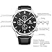 SONGDU Date Multifunction Chronograph Watches For Men Online Stopwatch Black Leather Strap Luminous Hands