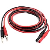 2Pcs Multimeter Test Lead Extension Male to Female Connector 4mm Banana Plug to Jack Heavy Duty 14AWG Silicone Wires Meter Leads Probes 6 Feet