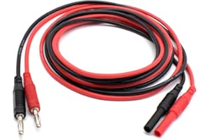 ZHENYU 2Pcs Multimeter Test Lead Extension Male to Female Connector 4mm Banana Plug to Jack Heavy Duty 14AWG Silicone Wires Meter Leads Probes 6 Feet
