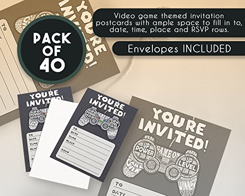 3 Party+Invitations+Postcard+Envelopes+Birthday