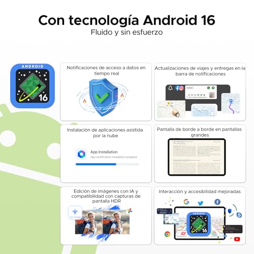Easerush P13 Tablets 13.4 Pulgadas, 2.4K 120Hz Tablet Android 16 & Gemini AI, 48GB RAM + 128GB ROM, T7280, 120P1300mAh, Widevine L1, 13MP+8MP, Altavoces Duales, Tablet con Teclado, Lapiz, Funda, Negro