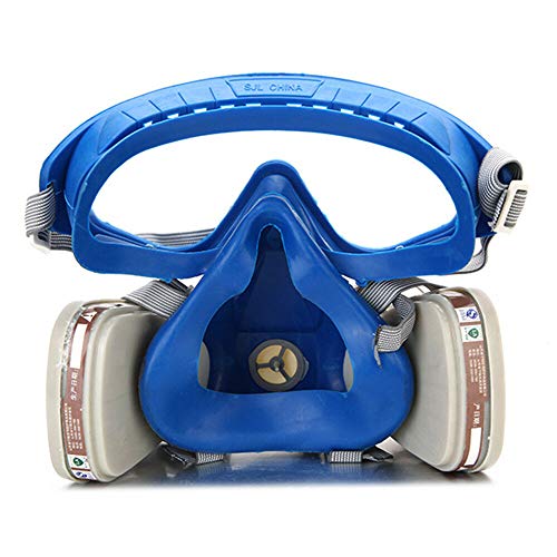 M.A.K Respirator Gas Mask with Eye Protection, Dust Mask with Filter Cartridges for Chemical Painting Spraying Protection - Thumbnail 5