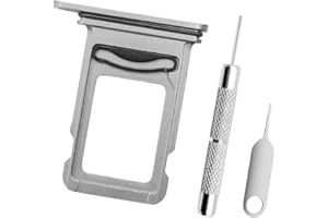AYWFEY Replacement Sim Card Slot Tray Holder Compatible with iPhone 11 2019, 6.1 inch, 1 SIM Card Tray Holder with Waterproof Rubber Gasket Ring, 1 Sim Eject Pin and 1 Needle Opener Ejector, Silver