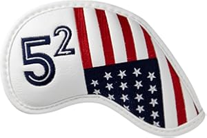 WTLJQQY 1pc Golf Wedge Cover or Set US Flag Iron Wedge Head Covers 52 56 60 Wedge Covers, PU Leather Golf Iron Covers Head Covers for Men Golfers