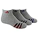 adidas Boys Cushion Low Cut Socks (Pack of 3), Heathered Light Onix/Power Red - Black - Night Flash Purple, Medium
