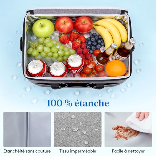 Lifewit Insulated Bag, Portable Isotherm Shopping Bag with 2/3 Front Pockets, Soft Insulated Cooler for Camping, Travel, Shopping, Picnic