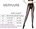 MERYLURE Sheer Back Seam Pantyhose Reinforced Crotch Tights for Women (Small, Black)