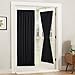 PONY DANCE Blackout French Door Curtain - Soft Fabric Heavy-Duty Rod Pocket Door Curtain for Privacy Window Drapery Including Bonus Adjustable Tieback, 54 x 72 inches, Black, One Panel