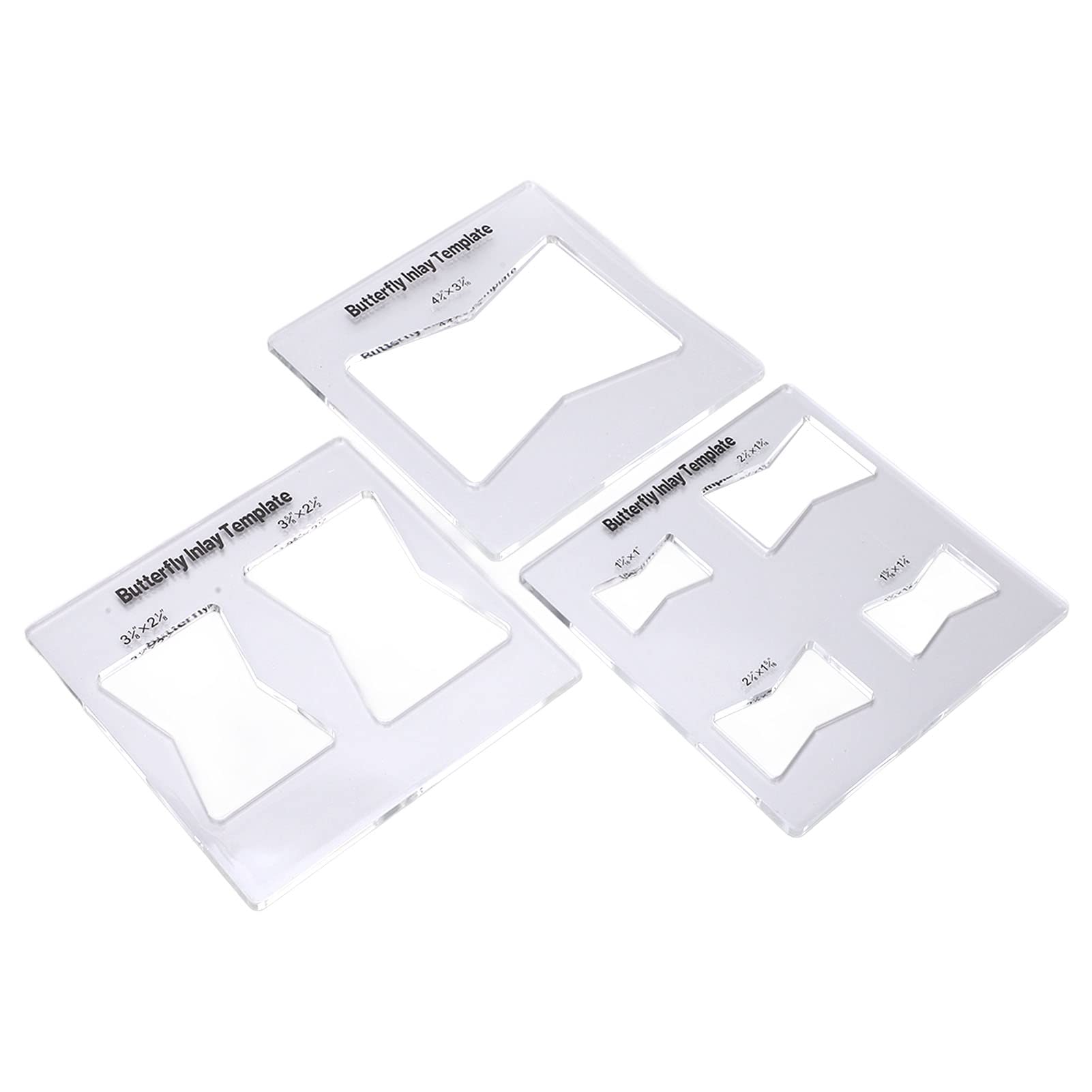 Woodworking Router Template, Butterfly Inlay Template Kit Transparent Splicing Etched Markings Guide to Create for Wood Furniture