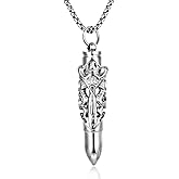 BIYONGDE Steel Dragon Bullet Urn Ashes Keepsake Cremation Prayer Memorial Holder Locket Pendant Necklace