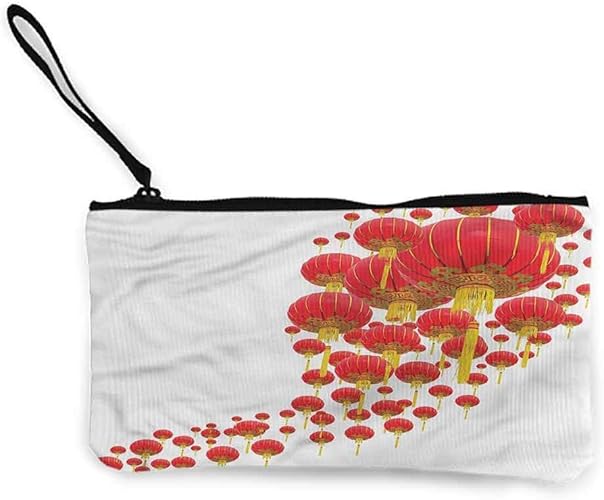 Amazon 女性の旅行財布リストレット中国のお祝いのテーマのためのランタン化粧品バッグ バッグ スーツケース