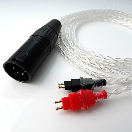 1.8m (6ft) 4pin Balanced DIY Hi-end Litz Braid 8 Cores 5n Pcocc Silver Plated Headphone Upgrade Cable for Sennheiser Hd580 Hd600 Hd650