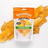 NatureBox Unsweetened & Unsulfured Non-GMO Dried Mangoes - Healthy Snacks - Vegan & Paleo Friendly (5 bags X 3.6 oz)