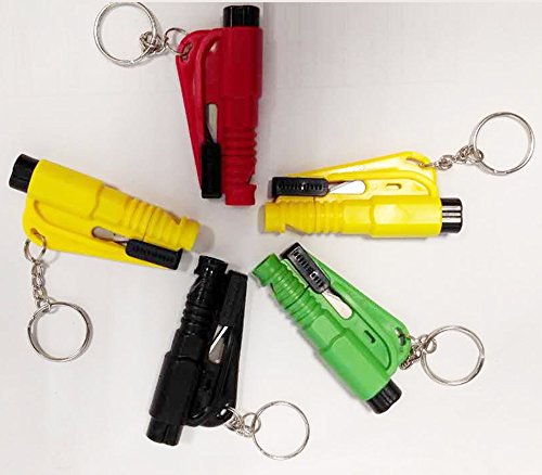 SZSS-CAR Mini Multi-function Car Safety Hammer Seat belt Cutter and Window Glass Breaker 3 in 1 Quick Reliable Car Escape KeyChain Tool Car Emergency Disaster Escape Survival Life-Saving Hammer