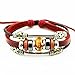 More Fun Flower Murano Beads Multilayer Red Leather Metal Tube Rope Wrap Bracelet (Orange)