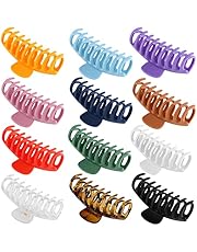 12 Pcs Large Matte Hair Claw Clips - 4.3 Inch Nonslip Big hair clamps ,Perfect Jaw hair clamps for Women and Thinner hair styling