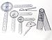 Set of 6 Piece Spinal Finger Goniometer Protractor Ruler 360 Degree 12 inch 8 inch 6 inch (A2Z)