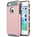 iPhone 5 Cases, iPhone 5S Case, iPhone SE Case,BENTOBEN Slim Fit Dual Layer Hard PC Soft TPU Hybrid Shock-Absorption and Anti-Scratch Cover for iPhone 5 5S SE, Rose Gold/Grey