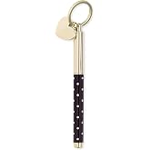 kate spade new york Ink Pen Key Chain, Pin Dot | Black and White Polka Dot, Metal, Black Ink, Ballpoint Pen Keychain for Nurses, Teachers, On-The-Go, and Work