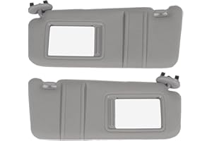 SCITOO A Pair Left and Right Gray Sun Visor Assembly fit for 2006 2007 2008 2009 2010 2011 for Toyota Camry Sedan Windshield Visor Without Sunroof Vanity Light