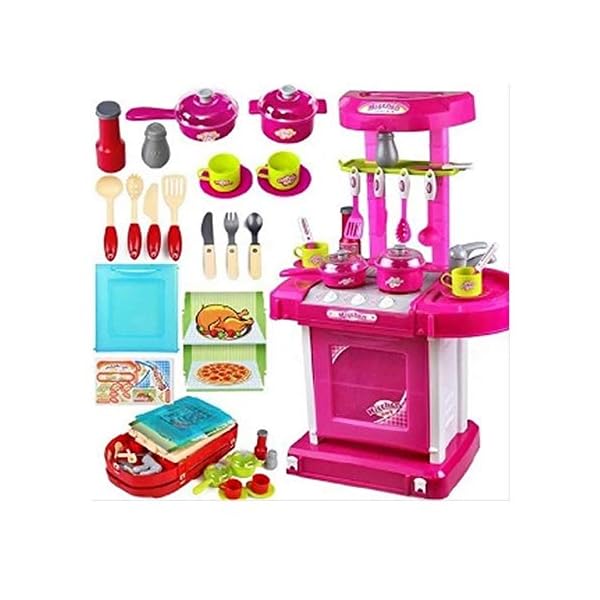 TikTakToo Kinderküche Puppenküche im Koffer mit Zubehör - Küche mit Licht und Sound zum mitnehmen für Kinder Spielküche… – Bild 3