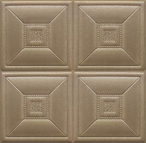 Casa Deluxe Leather Pattern 3D Foam Decorative Wall self adhsive Sticker (60cmx60cmx8.5mm)