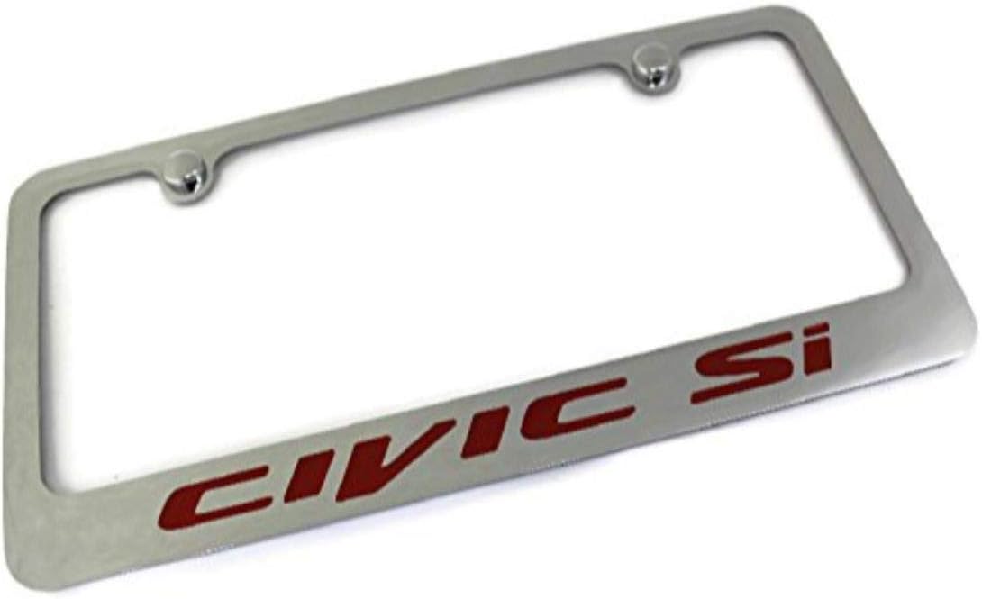 Elite Automotive License Plate Frame for Honda Civic Si Chrome Steel - 903-4900R