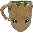 Silver Buffalo Marvel Guardians of The Galaxy Baby Groot Face 3D Sculpted Ceramic Mug, 20 Ounce