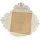 Doris Home Square Ivory Laser-cut Lace Flower Pattern Wedding Invitations CardsFall Bridal or Baby Shower Invite, Birthday Invitation Wedding Rehearsal Dinner Invites, Autumn Engagemen,100pcs,CW519_WH