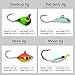 BASSDASH Ice Fishing Lure Kit Glowing Paint Jigs for Winter Ice Jigging Crappie Sunfish Perch Walleye Pike with Tackle Box