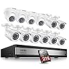 ZOSI 1080p 16 Channel Security Camera System, H.265+ 16 Channel DVR with Hard Drive 2TB and 12 x 2MP Weatherproof…