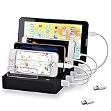 Coffeesoft 8-Port Charge Station - Multiport USB Charging Dock for Any Smartphone or Tablet – 50 W Desktop Charging Stand Organizer for Multiple Devices Home & Trips
